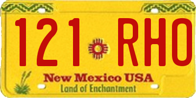 NM license plate 121RHO