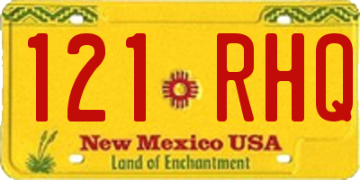 NM license plate 121RHQ