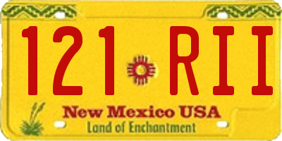NM license plate 121RII