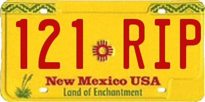 NM license plate 121RIP