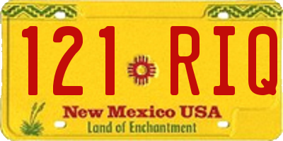 NM license plate 121RIQ