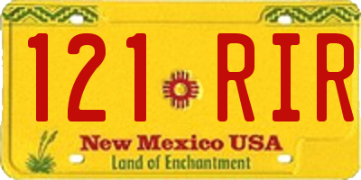 NM license plate 121RIR