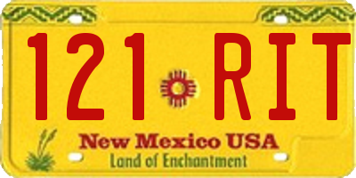 NM license plate 121RIT