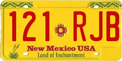 NM license plate 121RJB