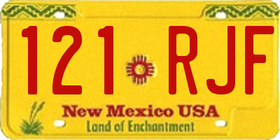 NM license plate 121RJF