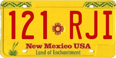NM license plate 121RJI