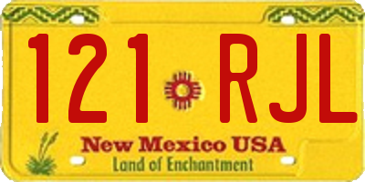 NM license plate 121RJL