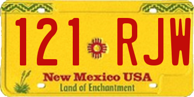 NM license plate 121RJW