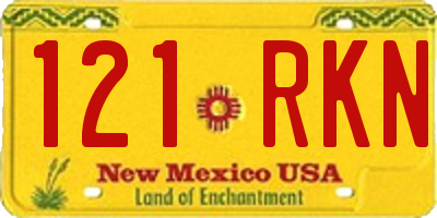 NM license plate 121RKN