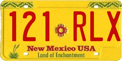 NM license plate 121RLX