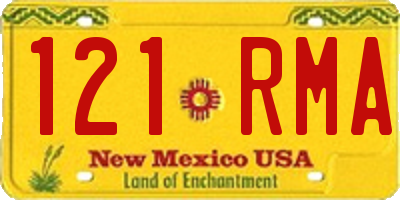 NM license plate 121RMA
