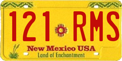 NM license plate 121RMS