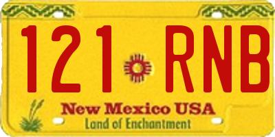 NM license plate 121RNB