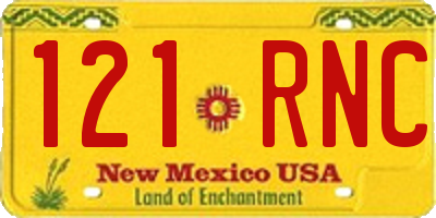 NM license plate 121RNC