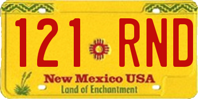 NM license plate 121RND