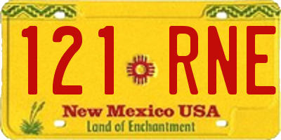 NM license plate 121RNE
