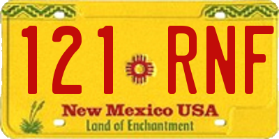 NM license plate 121RNF