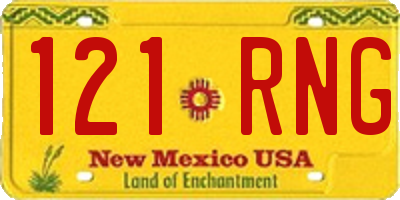NM license plate 121RNG