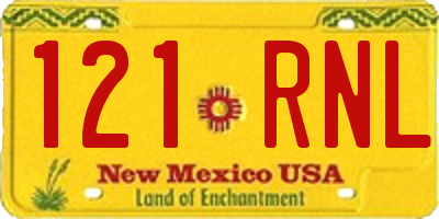 NM license plate 121RNL