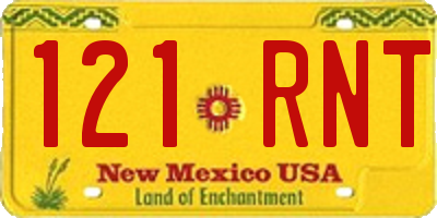 NM license plate 121RNT