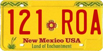 NM license plate 121ROA