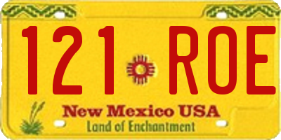 NM license plate 121ROE
