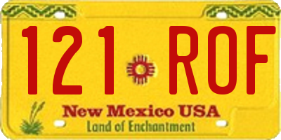 NM license plate 121ROF