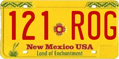 NM license plate 121ROG