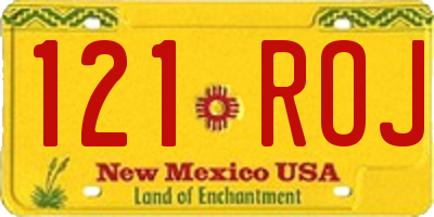 NM license plate 121ROJ