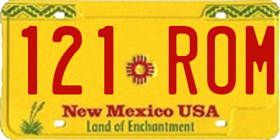 NM license plate 121ROM