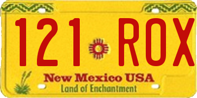 NM license plate 121ROX