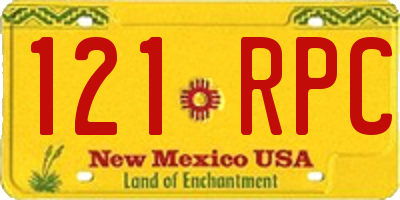 NM license plate 121RPC