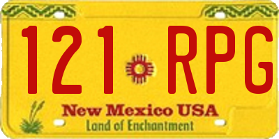 NM license plate 121RPG