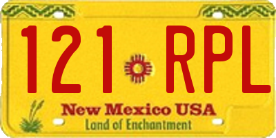 NM license plate 121RPL