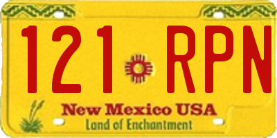 NM license plate 121RPN