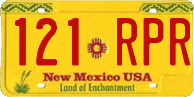 NM license plate 121RPR