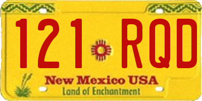 NM license plate 121RQD