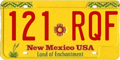 NM license plate 121RQF