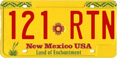 NM license plate 121RTN