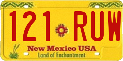 NM license plate 121RUW