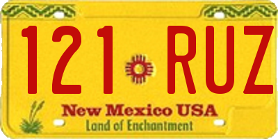 NM license plate 121RUZ
