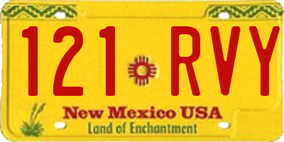 NM license plate 121RVY