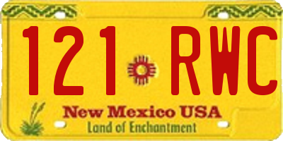 NM license plate 121RWC