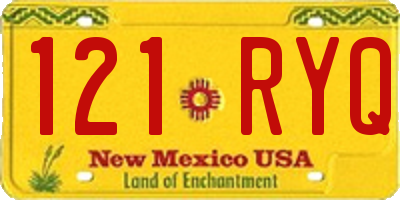 NM license plate 121RYQ