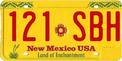 NM license plate 121SBH