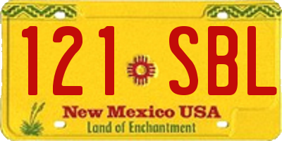 NM license plate 121SBL
