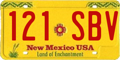 NM license plate 121SBV