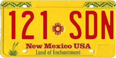 NM license plate 121SDN