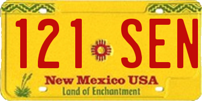 NM license plate 121SEN