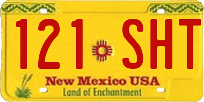 NM license plate 121SHT
